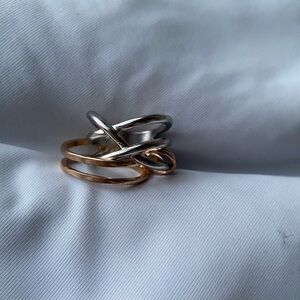 ‼️FREE BONUS RING, Stackable Rose Gold, Silver & Yellow Gold Women’s Ring Size 8